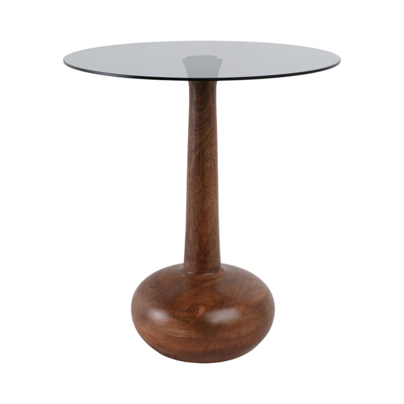 Smoke Glass Top Teardrop Accent Table image number 2