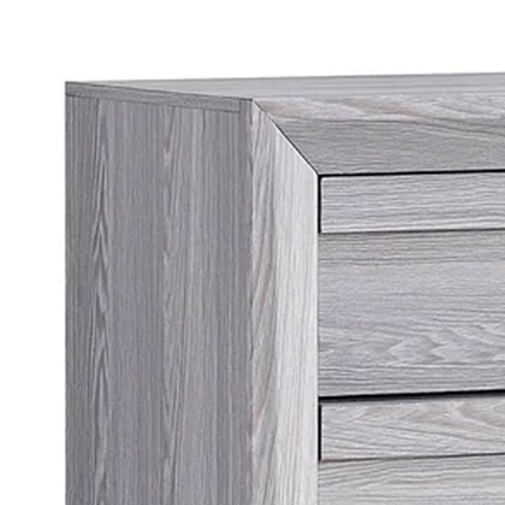 Laide Tall Dresser Chest with 5 Drawers, Cup Handles, Gray Driftwood Veneer