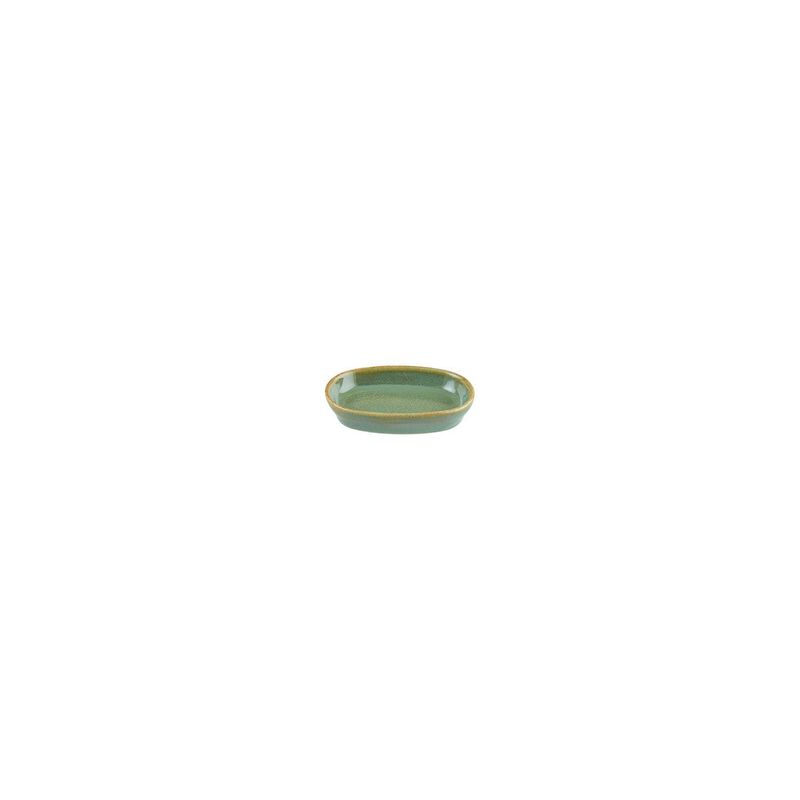 Sage 4" x 2.5" x h:0.75" Oval Green Vitrified Platter (Set of 4) image number 2