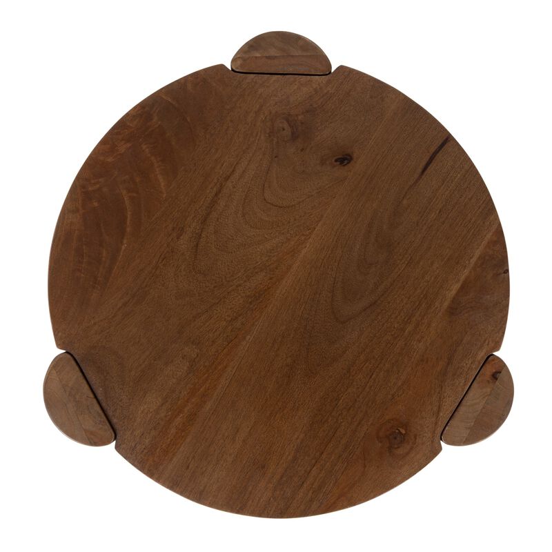 Round Mango Wood Side Table image number 5