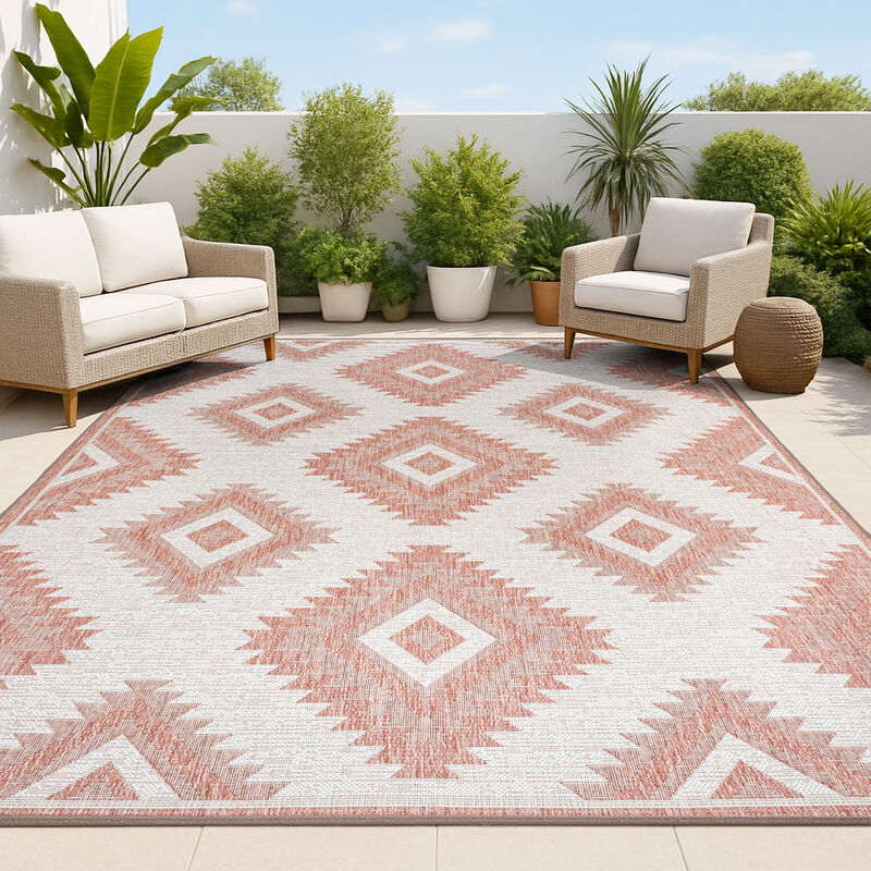 Lior Geometric Moroccan Diamond Indoor/Outdoor Area Rug