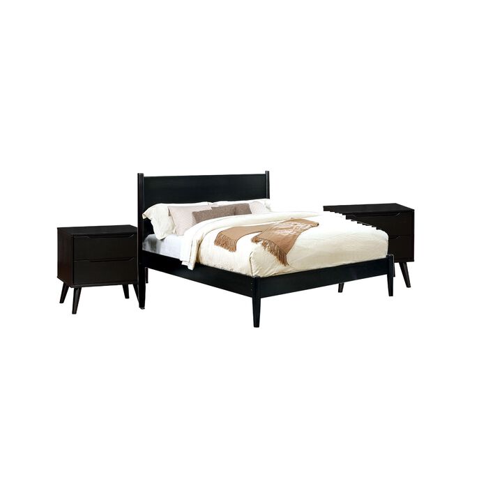 Bedroom Set in Wood &ndash; 3 Piece Set with 2 Nightstands