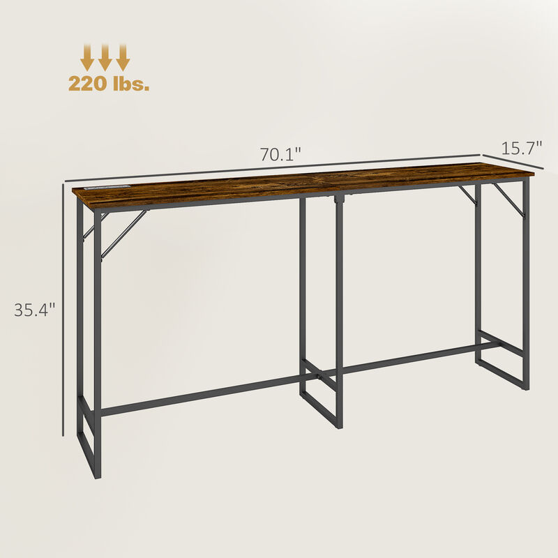 Adjustable Height Bar Table, Perfect for Kitchen Island, Dining, or Home Bar