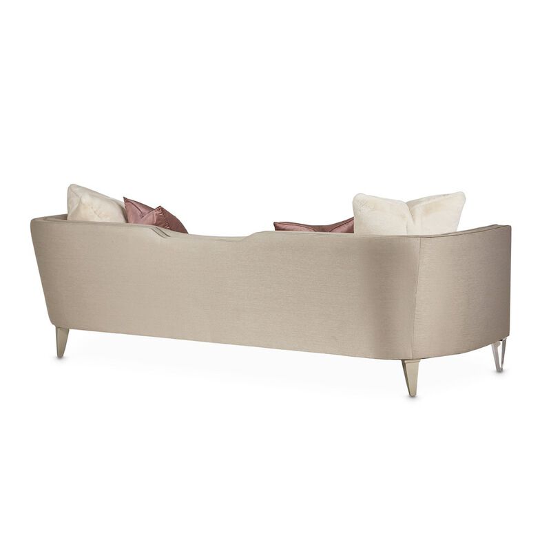Michael Amini Linea Sofa - Metallic/Silver Mist