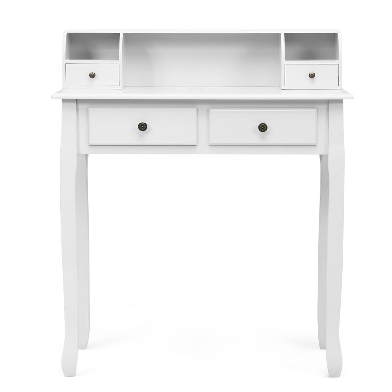 Costway Writing Desk Makeup Vanity Table Home Office Computer Desk 4 Drawer Black