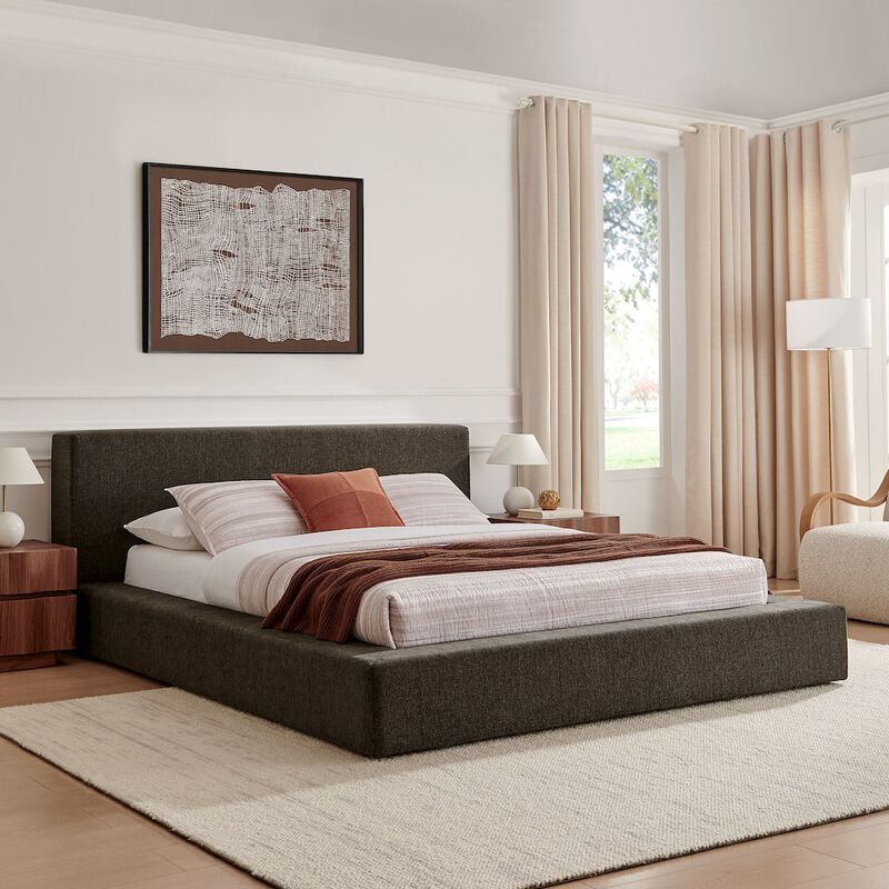 Luma Chenille Upholstered King Platform Bed Frame image number 7