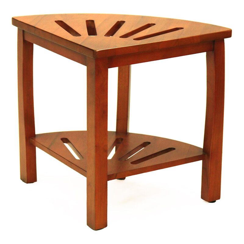 Oceanstar Corner Spa Bench Seat with Storage Shelf.