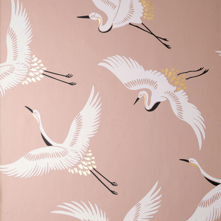 Cosette Blush Cranes Wallpaper