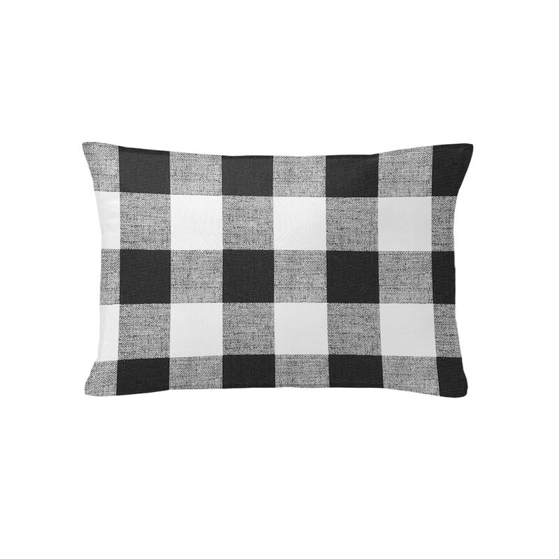 6ix Tailors Fine Linens Lumberjack Check White/Black Decorative Throw Pillows