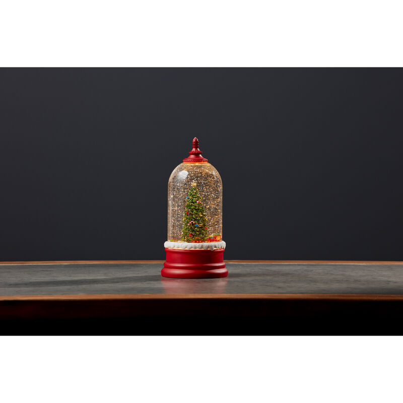 Snow Globe with Tree  Plastic 6 Hr Timer 3 AA Batteries, Not Included or USB Cord Included