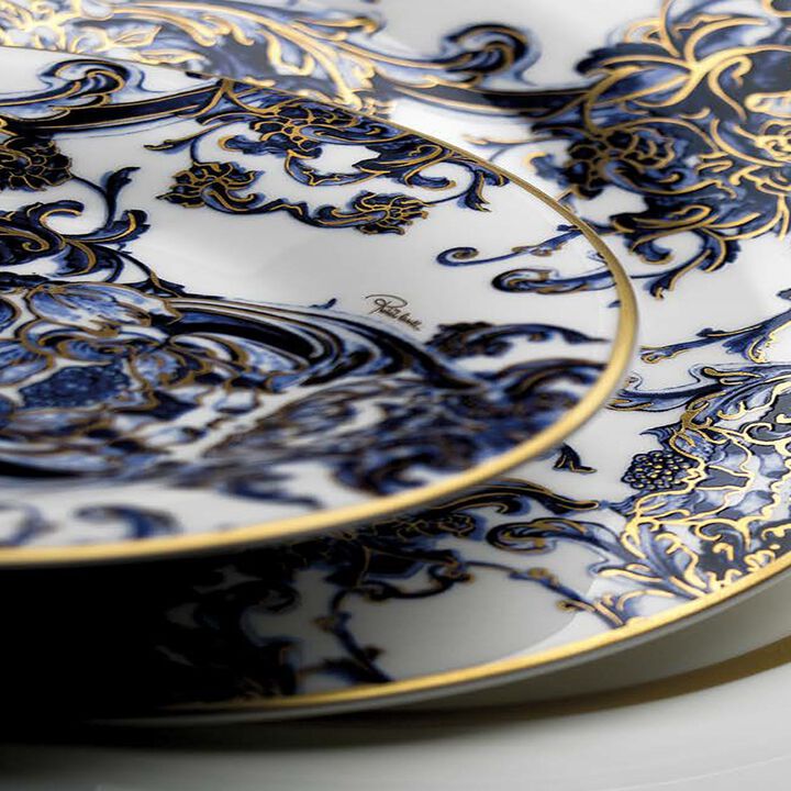 Tea Cup & Saucer AZULEJOS Set of 2 in Luxury Box diam. 3.3", H 2.3", cap. 7.5 oz, Saucer diam. 6"