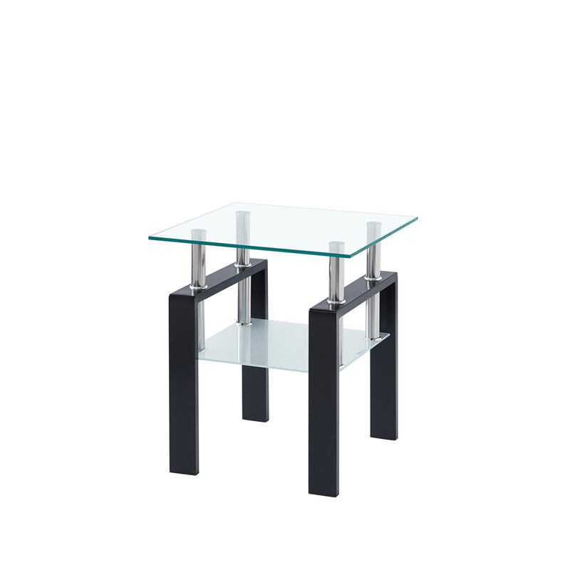 Streamdale Clear Glass End Table with Storage image number 0