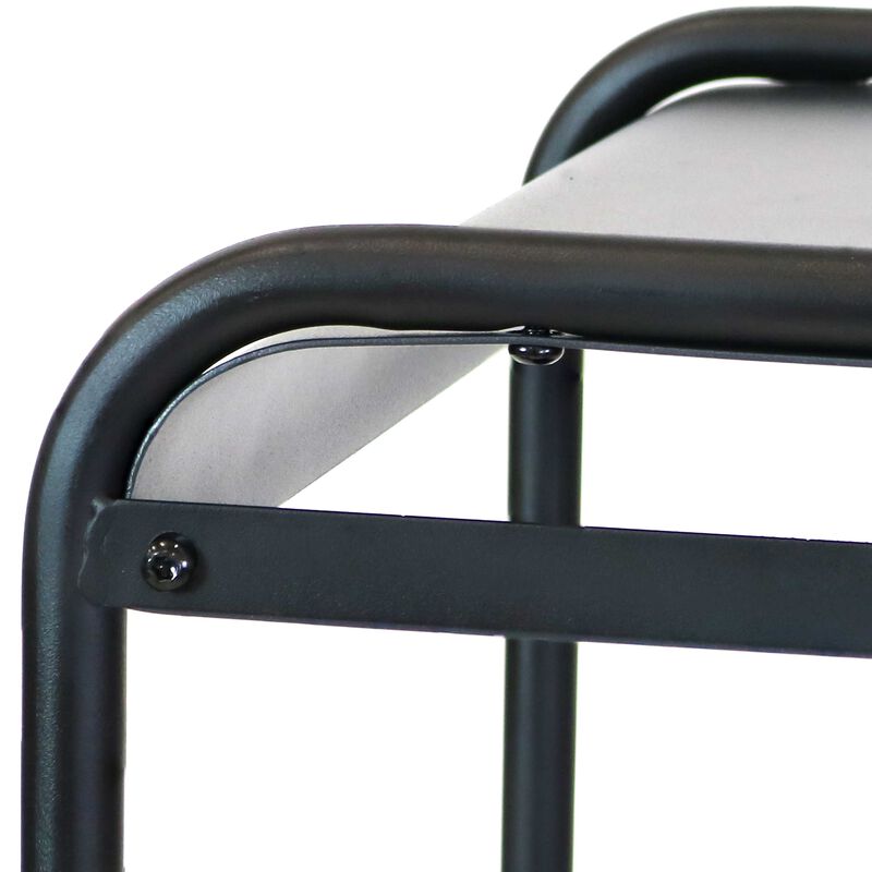 Sunnydaze 36.5 in Modern Rounded Edge Iron and Steel Firewood Log Rack