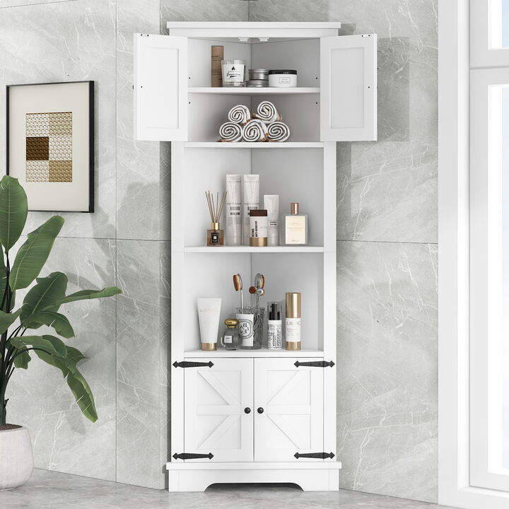 Merax Modern Tall White Bathroom Storage Cabinet