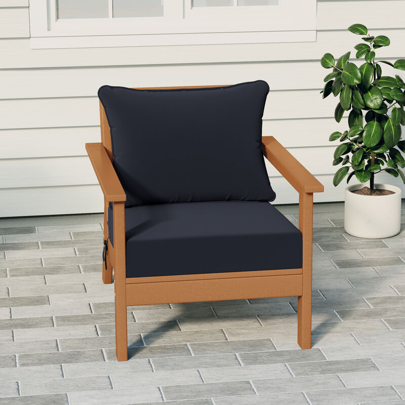 WestinTrends Outdoor Modern HDPE Patio Club Chair with Deep Seat Cushions
