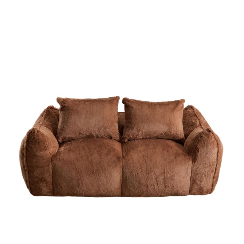 Whisen Giant Bean Bag Couch Ultra Soft Fluffy Loveseat Oversized Chase Lounge Chair with Pillows image number 0