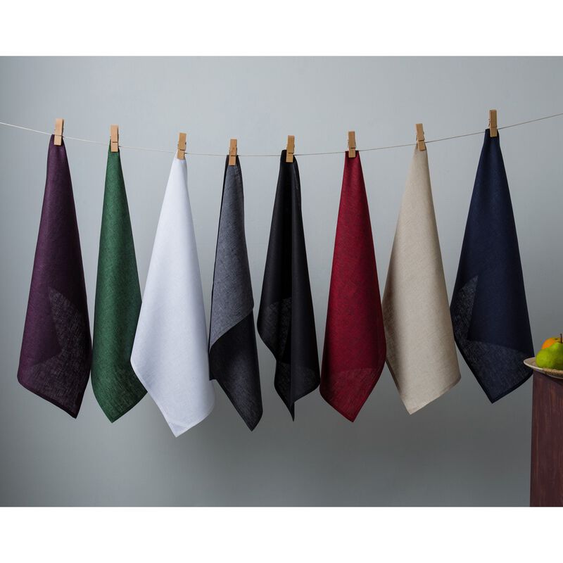 Solino Home Kitchen Linen 100% Linen Kitchen Towels &ndash; Set of 2, 17 x 26 in, Machine Washable, Holiday and Everyday Dining