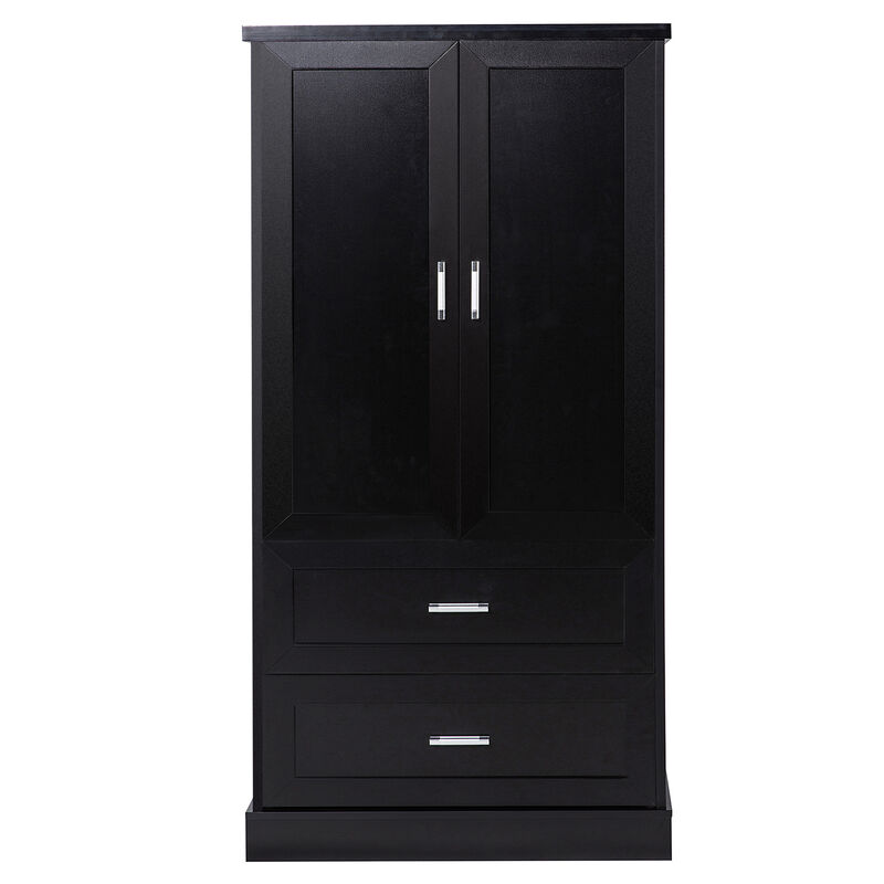 Whisen Tall Bathroom Storage Cabinet, Cabinet with Two Doors and Drawers