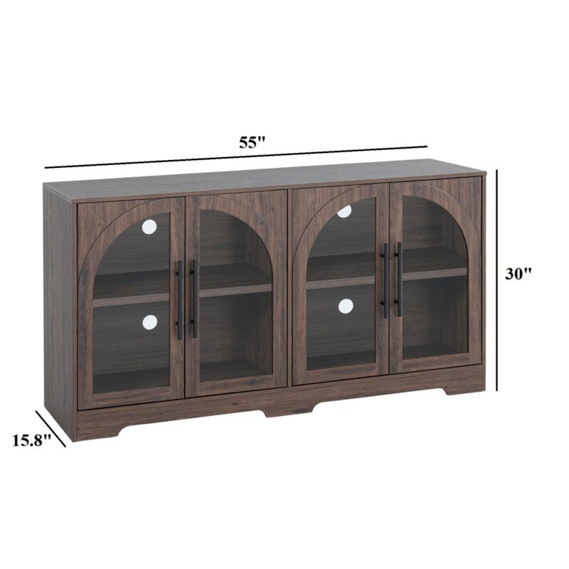 Zekwis Farmhouse Wood TV Stand Media Console image number 5
