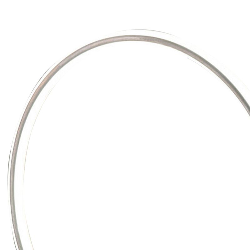Sine 21 Inch Table Lamp, Modern Circle Ring LED, Sleek Silver Metal Base - Benzara