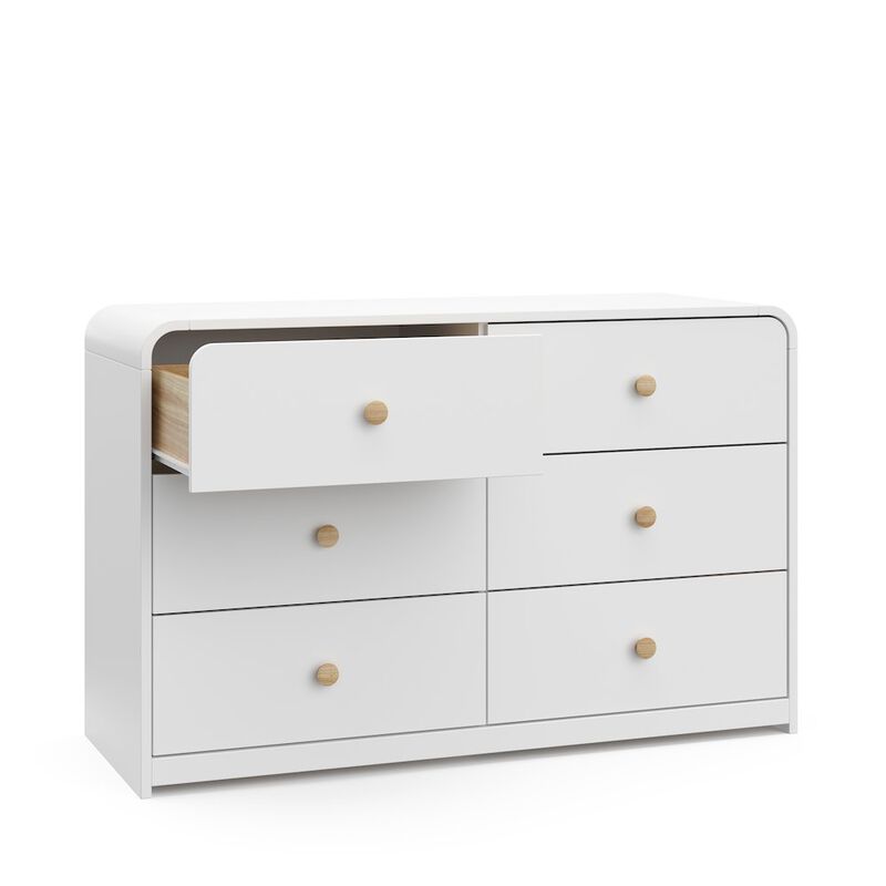 Storkcraft Santos 6-Drawer Dresser (White with Natural)