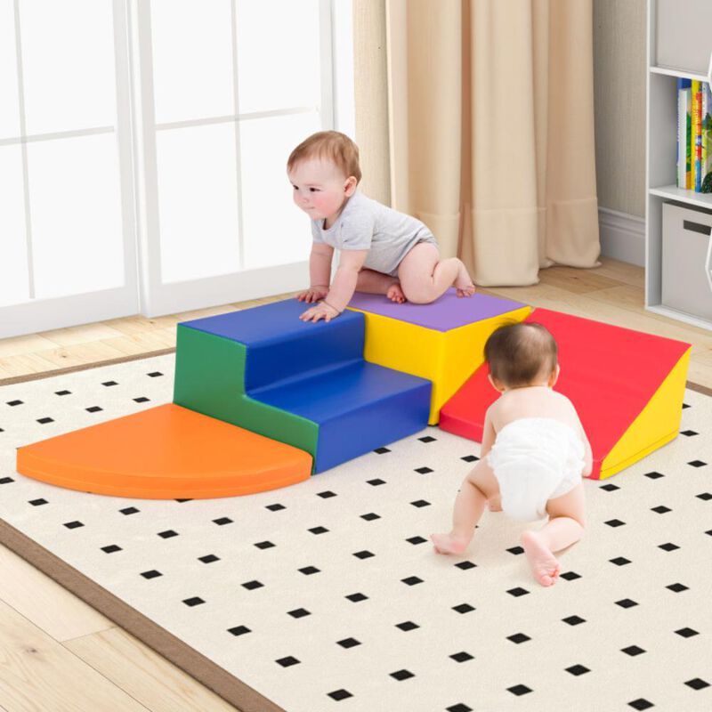 Hivvago 4-Piece Climb and Crawl Foam Block Play Set for Infant Baby