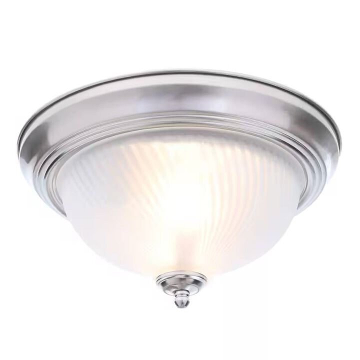 Round Flush Mount Ceiling Light with Frosted Glass Shade for Modern Home Lighting