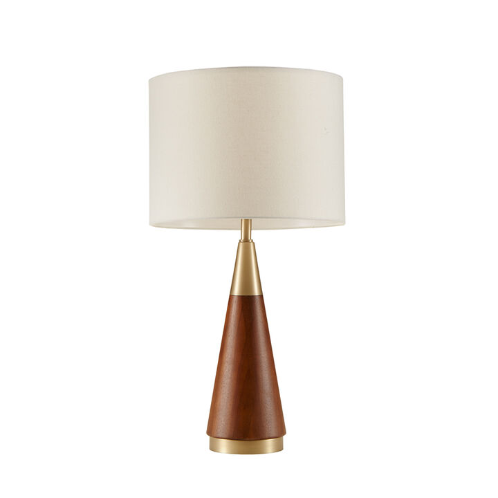 Gracie Mills Salma Pecan Triangular Table Lamp