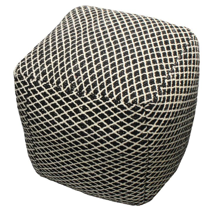 Contemporary Lia Black Pouf