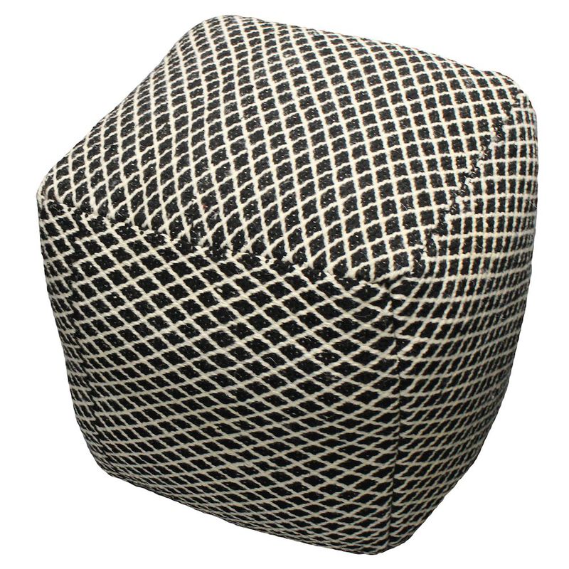 Contemporary Lia Black Pouf
