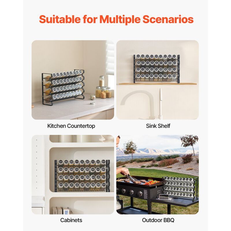 Spice Rack Organizer with 36 Jars Labels Lids and Funnel Complete Set image number 4
