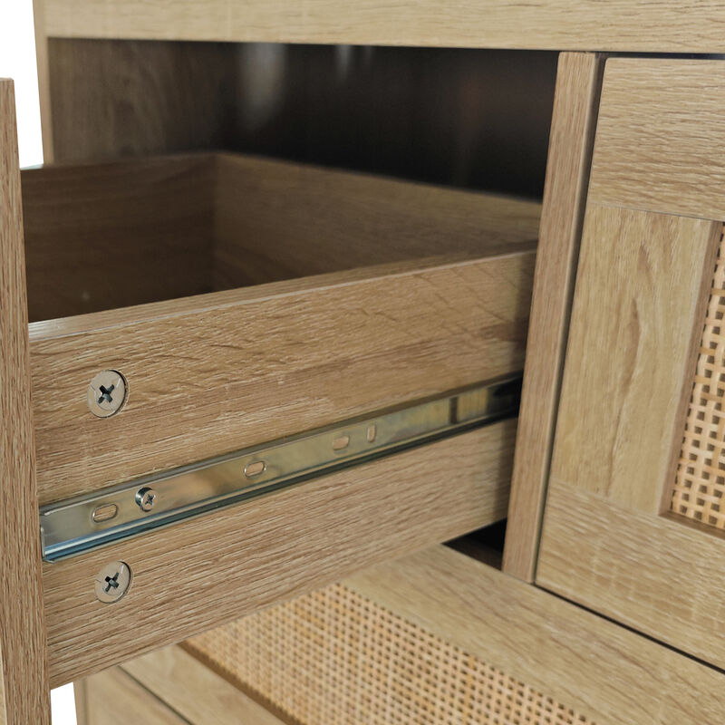 Streamdale 4-Drawer Rattan Cabinet for Home