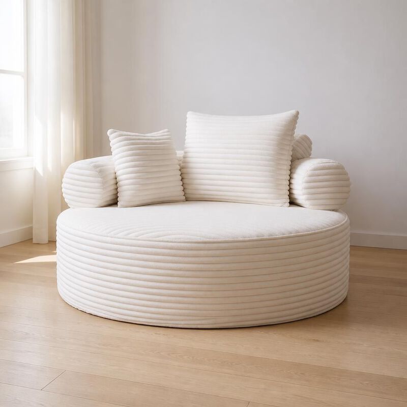GOODSILO Round Multi-functional Memory Foam Convertible Sofa Bed Sectional Cloud Couch for Small Living Spaces, Apartments and Offices image number 2