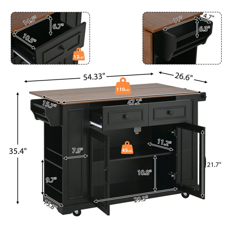 Lobswu Rolling Kitchen Island Cart image number 9
