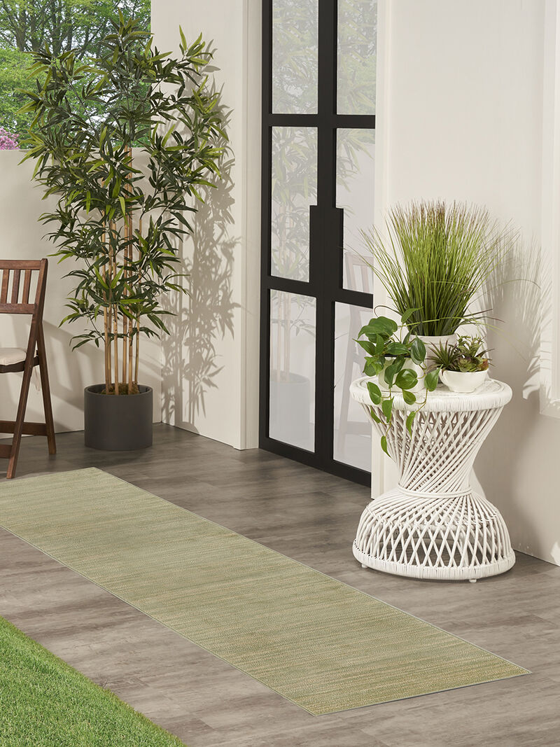 Nourison Essentials NRE01 Green/Gold 2' x 6' Rug image number 1