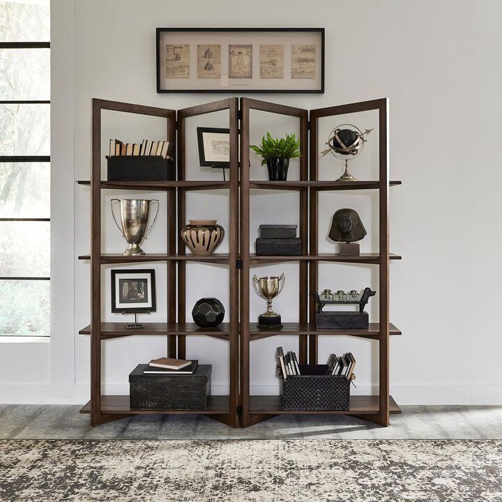 Liberty Furniture Lennox Open Bookcase in Weathered Chestnut