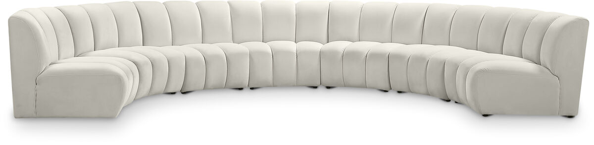 Meridian Furniture Infinity Cream Velvet 7pc. Modular Sectional