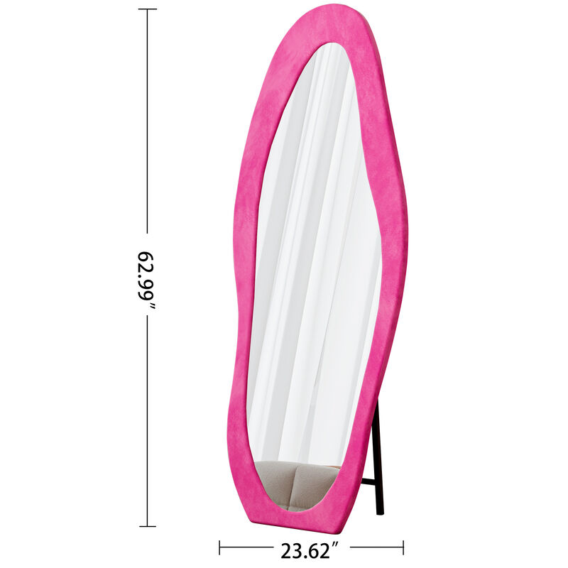 ELEMENT ACE 63 x 24 Inch Full Length Floor Mirror Wall Mountable Irregular Wavy Design Standing Mirror for Bedroom Living Room Dressing Room Cloakroom image number 2