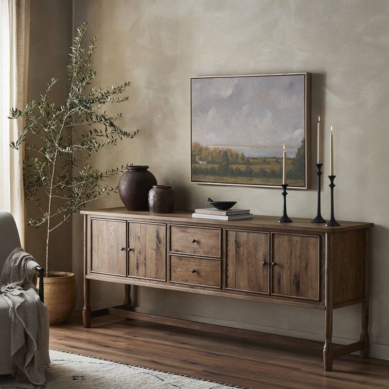 Bari 84" Weathered Oak Sideboard