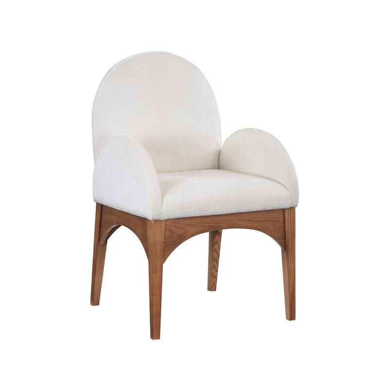 Meridian Furniture Waldorf Cream Chenille Fabric Dining Chair