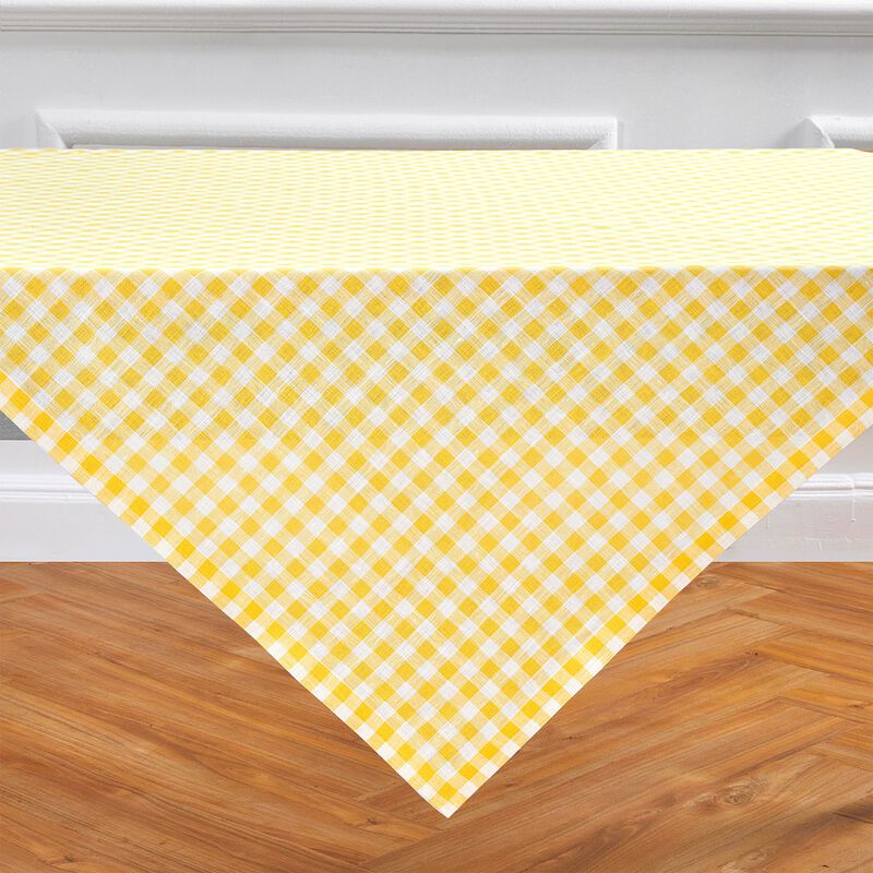 Linen Table Throw - Gingham Check