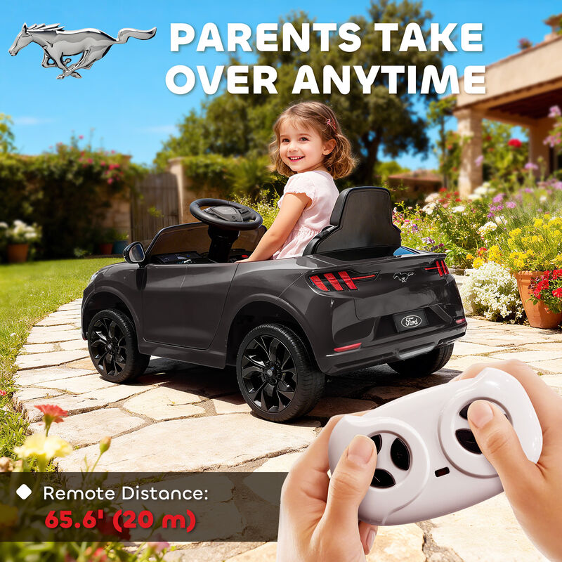 BreeBe 12V Kids Ride On Car, Licensed Ford Mustang Mach-E Electric Car with Remote Control, LED Light, Music image number 4