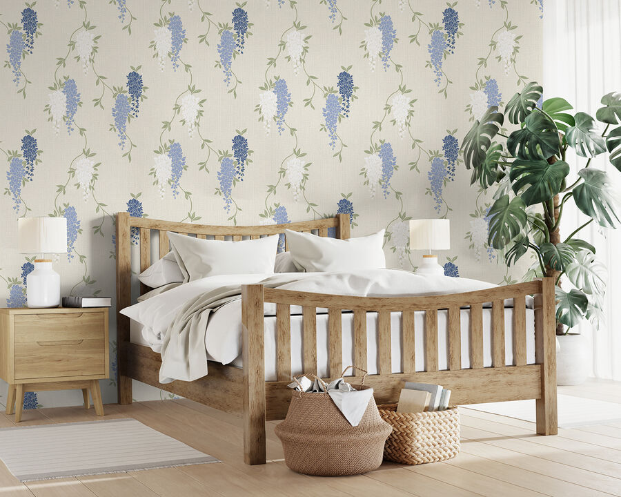 Aisla Blue Wisteria Wallpaper (Set of 2)