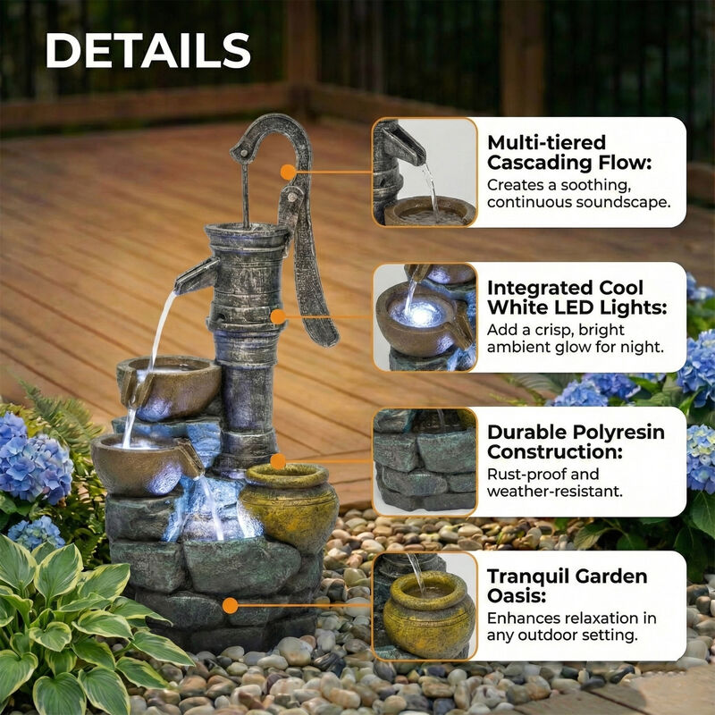 Large Outdoor Fountains for Patio Yards Outdoor Gardens image number 4