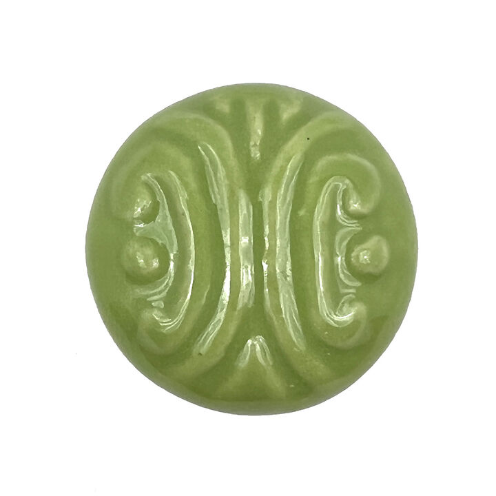 HomeRoots Set of Six Green Mushroom Knob Embossed Ceramic Drawer Pull Knobs