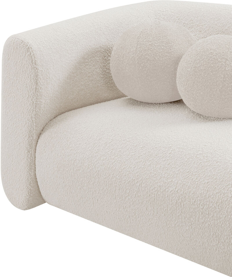 Meridian Furniture Abbington Cream Boucle Fabric Loveseat