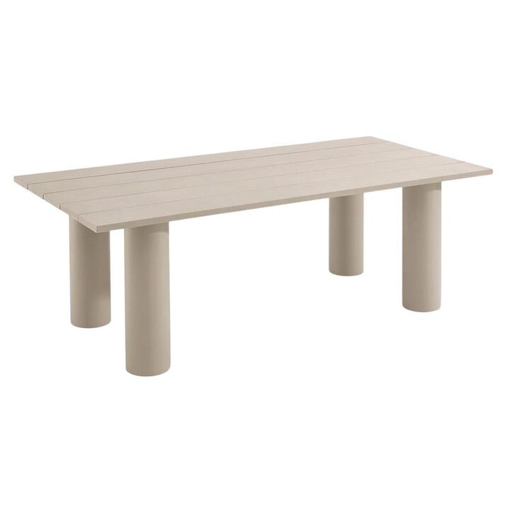 Outdoor Patio Dining Table, Aluminum Top, Rectangular Design, Outdoor Use
