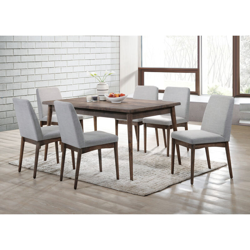 Streamdale Grey Fabric Upholstered Dining Chair, Brown(Set Of 2) image number 4