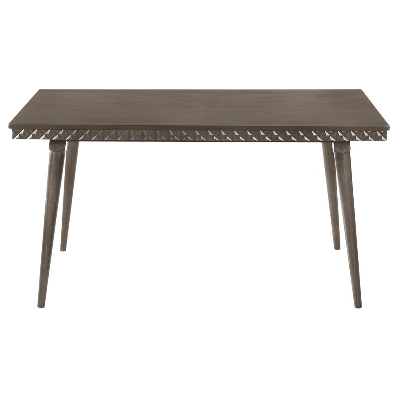 Nolan 5pc Dining Table and 4 Chair Set, Walnut Brown, Molded Trim - Benzara