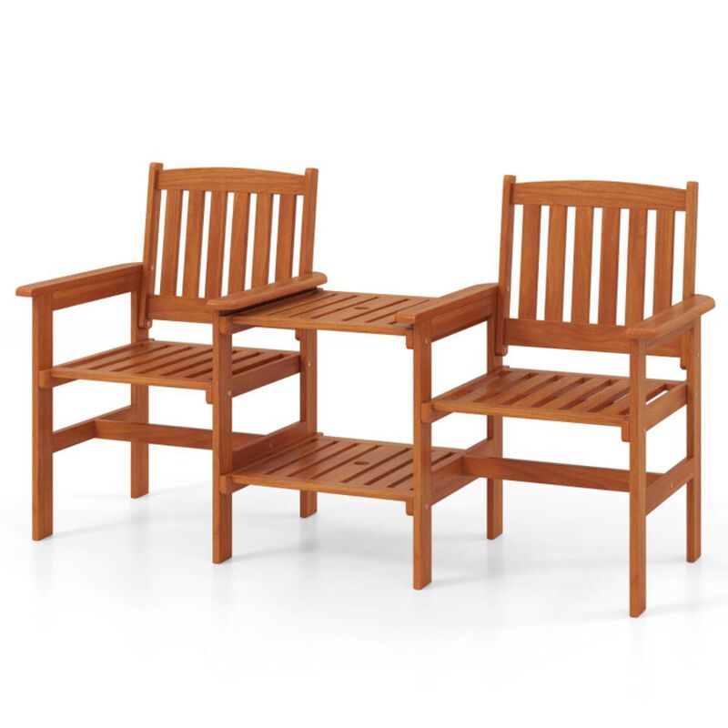 Hivvago 2-Seater Outdoor Patio Furniture Set with Umbrella Hole